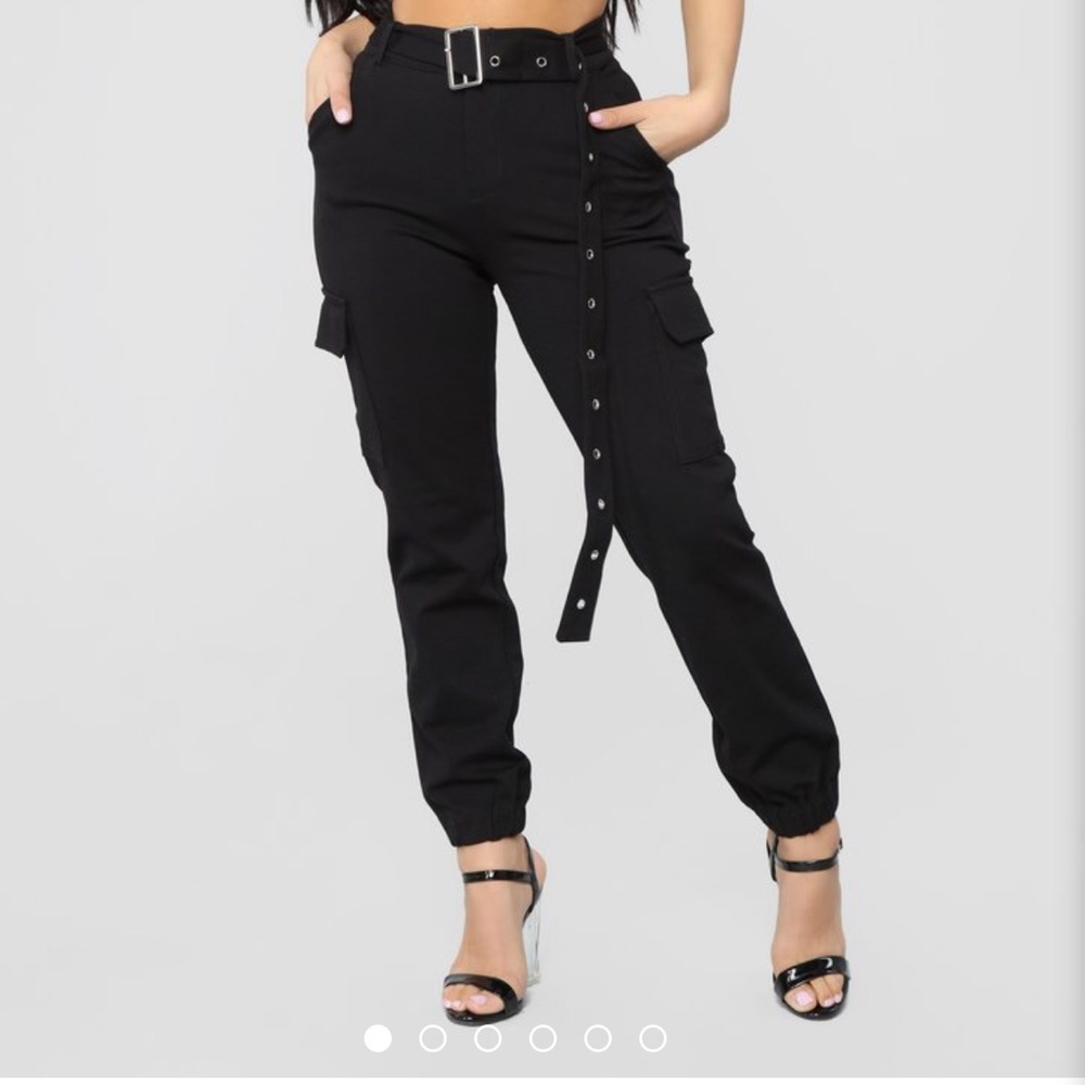 Belted jogger pants